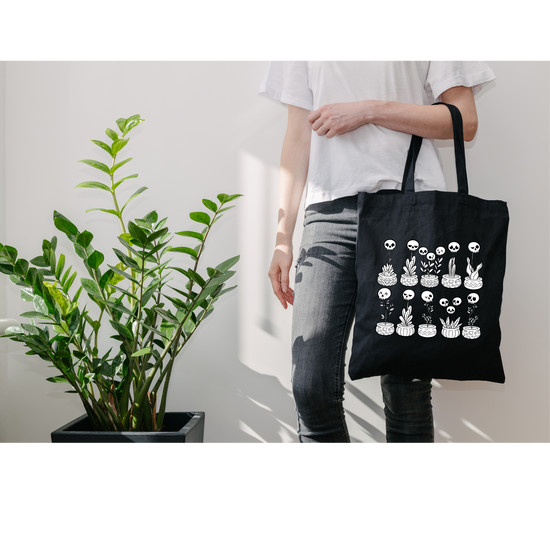 Skeleton Plant Tote AKA "Adult Trick or Treat Bag"
